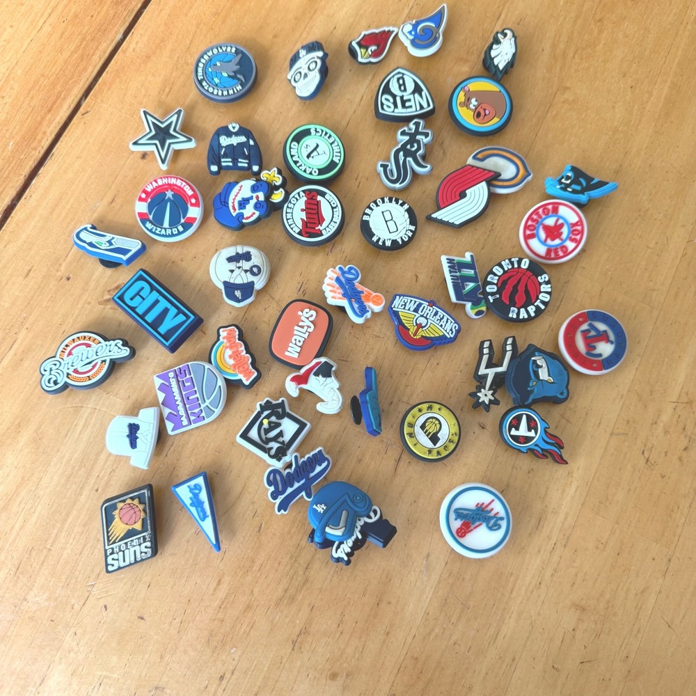 Sports Team Shoe‎ Charms Lot MLB NBA NFL Clog Accessories 40+ Pieces Multi-color